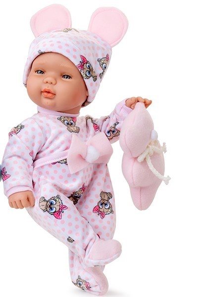 Berjuan кукла-пупс BABY SMILE  в розовой пижамке